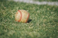 Baseball in the grass